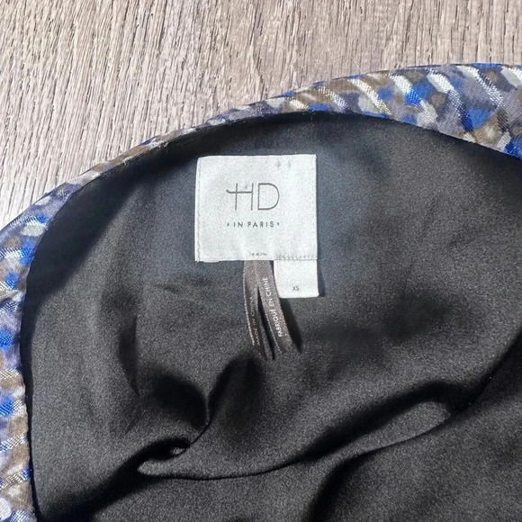 Anthropologie HD in Paris One-Shoulder Blue Patterned Dress - Size XS - Picture 4 of 6